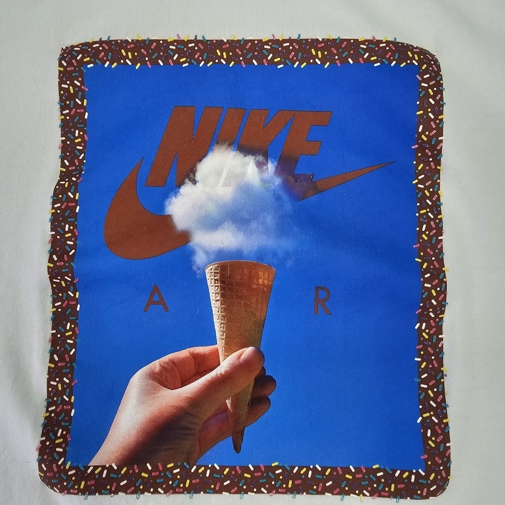 Nike Air Cloud Ice Cream Cone Graphic Shirt Mens XL White Streetwear Skater Pop
